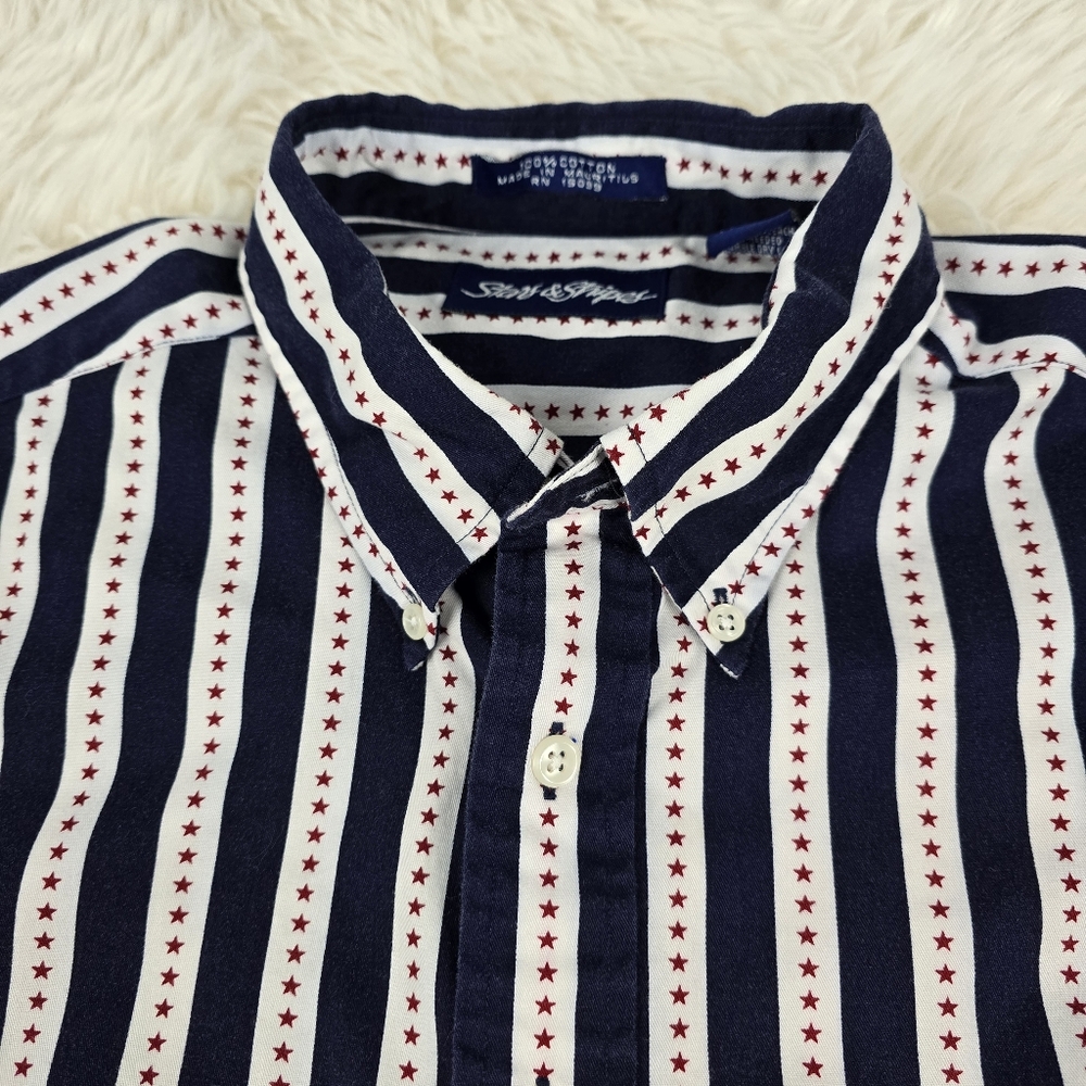 Stars & Stripes Cotton Button-Down Shirt